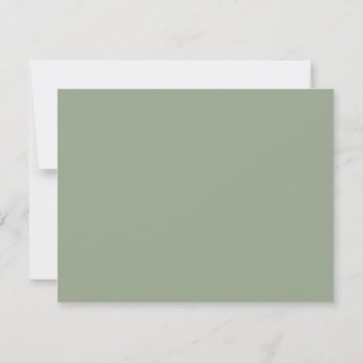 Aangepaste monogram Initialen met Sage Green Borde Notitiekaartje (Achterkant)