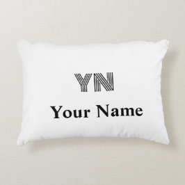 Aangepaste Monogram Initialen Naam Accent Kussen