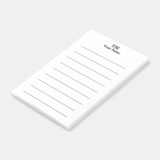 Aangepaste Monogram Initialen Naam Post-it® Notes (Schuin)
