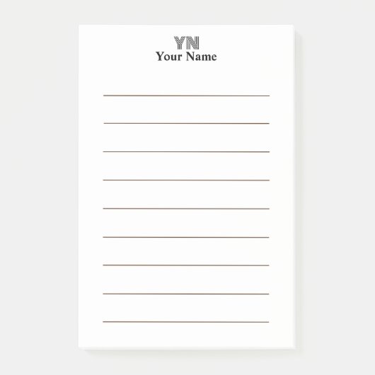 Aangepaste Monogram Initialen Naam Post-it® Notes (Voorkant)