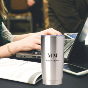 Aangepaste monogram initialen naam unique geïsoleerde drinkbeker