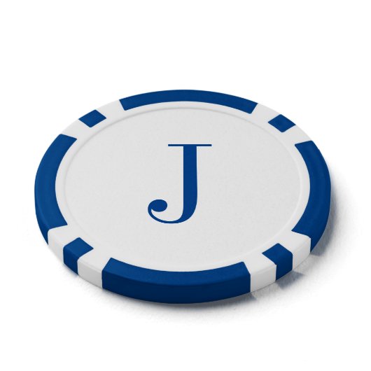 Aangepaste Monogram Initialen Vaders Dag Poker Chi Pokerchips (Bovenkant)