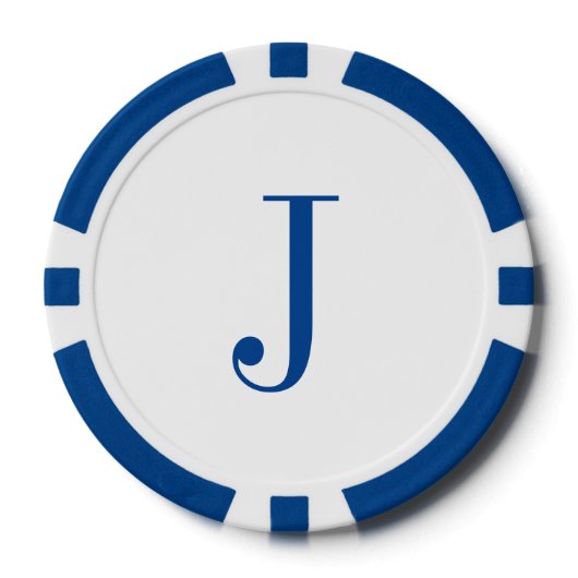 Aangepaste Monogram Initialen Vaders Dag Poker Chi Pokerchips (Voorkant)