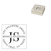 Aangepaste monogram Initialen Volledige naam Retou Rubberstempel (Gestempeld)