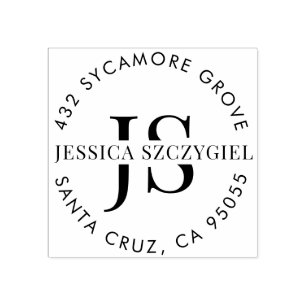 Aangepaste monogram Initialen Volledige naam Retou Rubberstempel