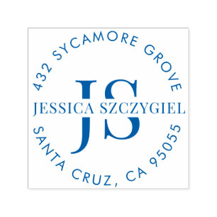 Aangepaste monogram Initialen Volledige naam Retou Zelfinktende Stempel