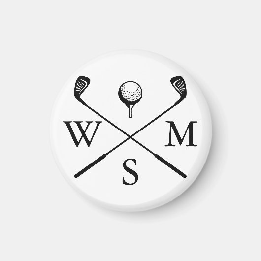 Aangepaste monogram Initialen zwart-wit Magneet (Voorkant)