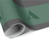 Aangepaste monogram initiële letter gewoon groen r cadeaupapier (Rol Hoek)