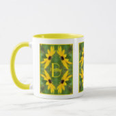 Aangepaste monogram initiële naam Black Eyed Susan Mok (Links)