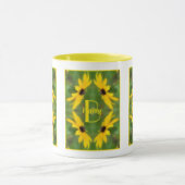 Aangepaste monogram initiële naam Black Eyed Susan Mok (Midden)