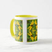 Aangepaste monogram initiële naam Black Eyed Susan Mok (Voorkant links)