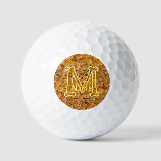 Aangepaste monogram initiële naam Cute rubberen ee Golfballen (Voorkant)