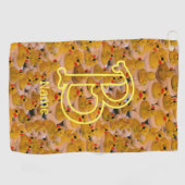 Aangepaste monogram initiële naam Mooie rubberen e Golfhanddoek (Horizontaal)