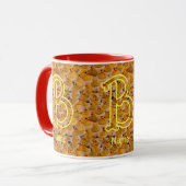 Aangepaste monogram initiële naam Mooie rubberen e Mok (Voorkant links)