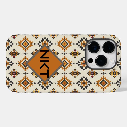Aangepaste Monogram iPhone Case met Native Design (Achterkant (horizontaal))