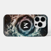 Aangepaste Monogram iPhone Case met Smoke Design Hoesje (Achterkant horizontaal)
