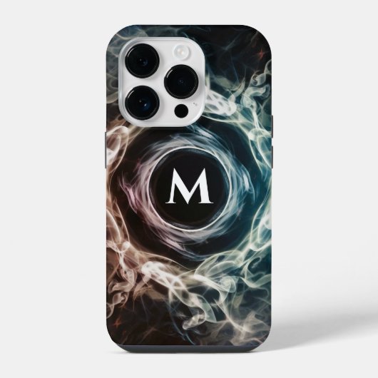 Aangepaste Monogram iPhone Case met Smoke Design Hoesje (Achterkant)