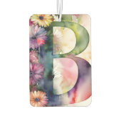 Aangepaste Monogram Jewel Tone Waterverf Bloemen Luchtverfrisser (Achterkant)