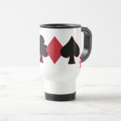 Aangepaste monogram Kaart Bridge & Poker afspelen Reisbeker (Voorkant rechts)