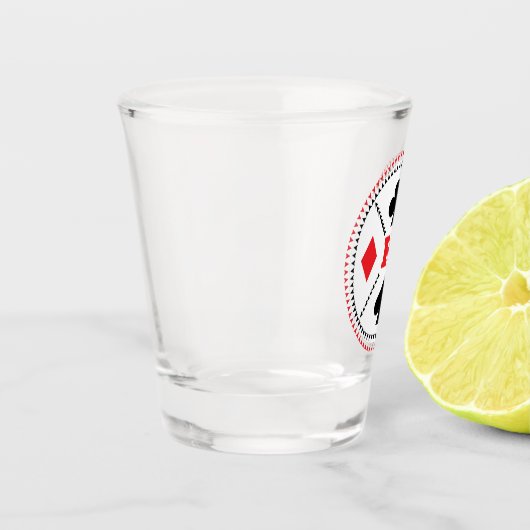 Aangepaste monogram Kaart Bridge Poker afspelen Shot Glas (Links)