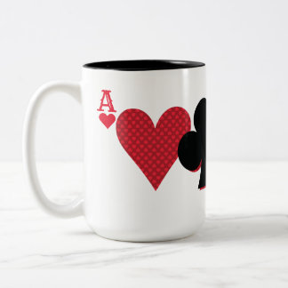 Aangepaste monogram Kaart Bridge & Poker afspelen Tweekleurige Koffiemok