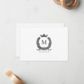 Aangepaste  Monogram kaart met grote afmetingen Notitiekaartje (Voorkant / Achterkant in situ)