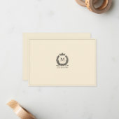 Aangepaste  Monogram kaart met grote afmetingen Notitiekaartje (Voorkant / Achterkant in situ)