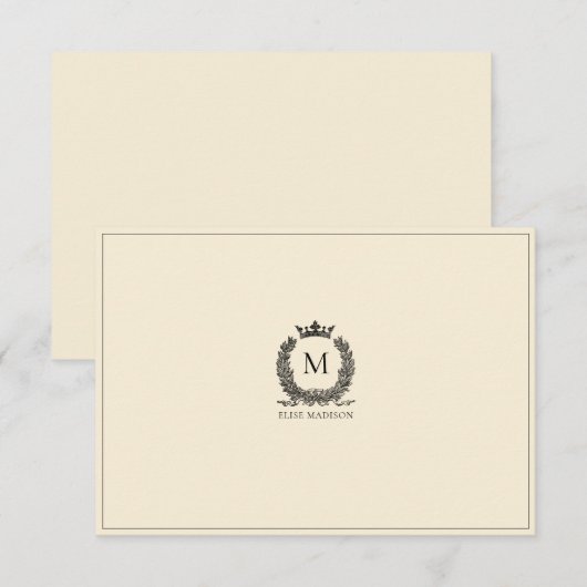 Aangepaste  Monogram kaart met grote afmetingen Notitiekaartje (Voorkant / Achterkant)