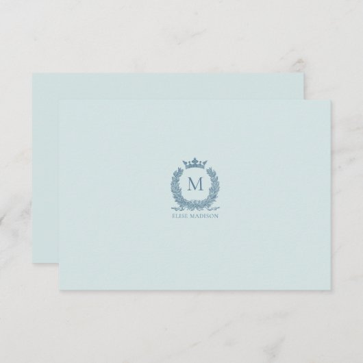 Aangepaste Monogram kaart met grote afmetingen Notitiekaartje (Voorkant / Achterkant)