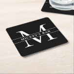 Aangepaste monogram kartonnen onderzetters<br><div class="desc">Deze gepersonaliseerde bar mat is een geweldig cadeau voor iedereen in je leven! Wow uw vrienden en familie met dit klassieke en stijlvolle ontwerp dat kan worden gepersonaliseerd naar uw wens.</div>