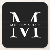 Aangepaste monogram kartonnen onderzetters (Voorkant)