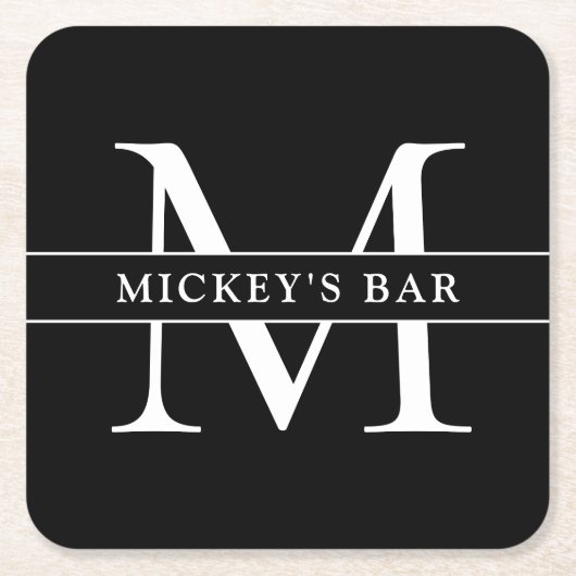 Aangepaste monogram kartonnen onderzetters (Voorkant)