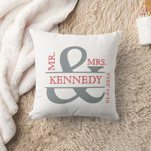 Aangepaste monogram keepaardse bruiloft kussen (Deken)