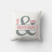 Aangepaste monogram keepaardse bruiloft kussen (Voorkant)