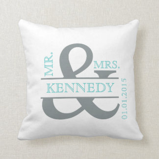 Aangepaste monogram keepaardse bruiloft kussen