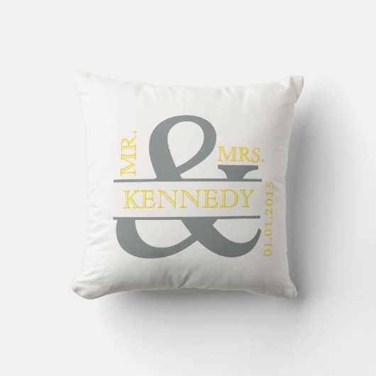 Aangepaste monogram keepaardse bruiloft kussen (Voorkant)