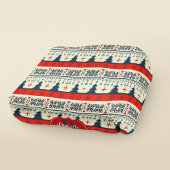 Aangepaste Monogram Kerst Feestelijke Patroon Vaka Sherpa Deken