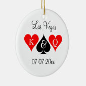 Aangepaste monogram kerstboom in Las Vegas voor br Keramisch Ornament (Rechts)