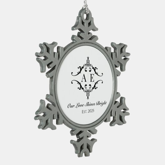 Aangepaste Monogram Kerstcadeau Ornament (Links)