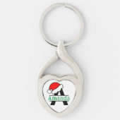 Aangepaste Monogram Kerstmis Gepersonaliseerde Mon Sleutelhanger (Voorkant)