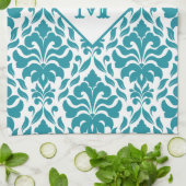 Aangepaste monogram keukenhanddoeken voor Damask P (Gevouwen)
