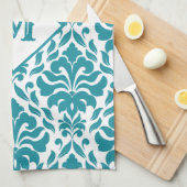 Aangepaste monogram keukenhanddoeken voor Damask P (Quarter Fold)