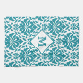Aangepaste monogram keukenhanddoeken voor Damask P (Horizontaal)