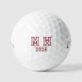 Aangepaste Monogram Klas van 2026 Varsity Golfballen (Voorkant)