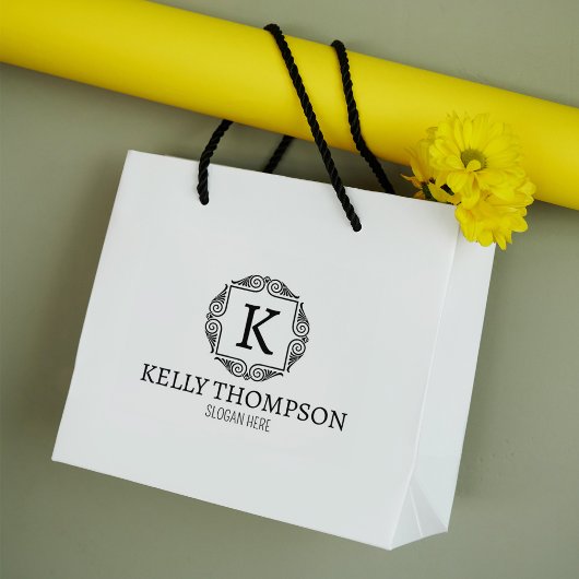 aangepaste monogram, klein bedrijf groot rubberstempel