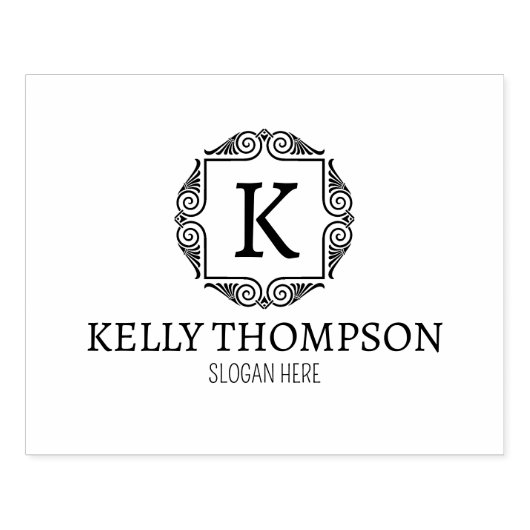  aangepaste monogram, klein bedrijf groot rubberstempel (Afrduk)