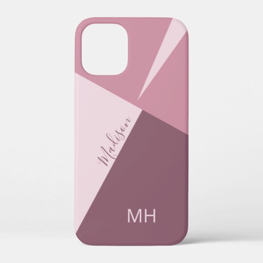 Aangepaste monogram Kleur Blokkeert telefoondozen Case-Mate iPhone Case (Achterkant)