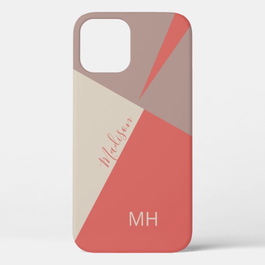Aangepaste monogram Kleur Blokkeert telefoondozen Case-Mate iPhone Case (Achterkant)
