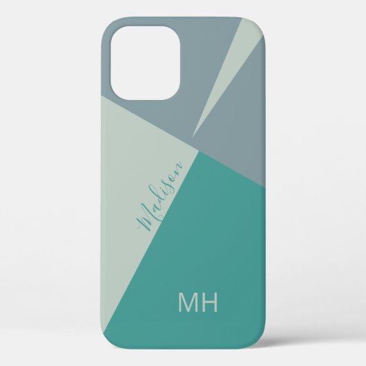 Aangepaste monogram Kleur Blokkeert telefoondozen Case-Mate iPhone Case (Achterkant)
