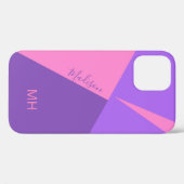 Aangepaste monogram Kleur Blokkeert telefoondozen Case-Mate iPhone Case (Achterkant (horizontaal))